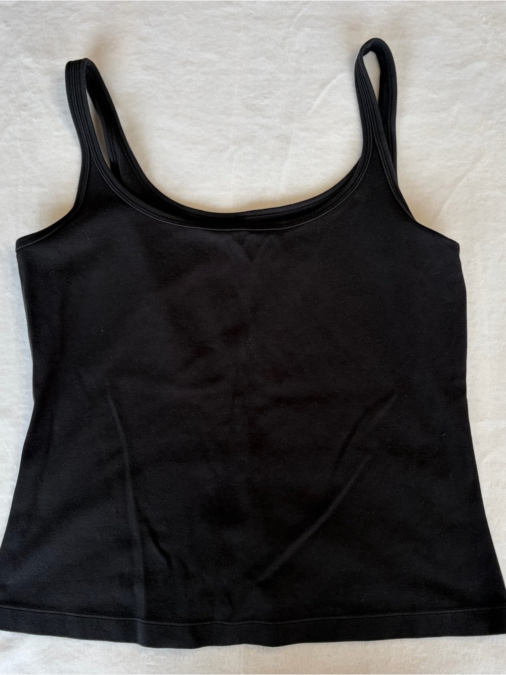 Lululemon Black Scoop Neck Tank Top Size 6/8 (no tag - see measurements)